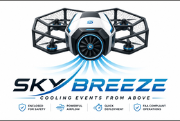 S S SKY BREEZE COOLING EVENTS FROM ABOVE ENCLOSED FOR SAFETY POWERFUL AIRFLOW QUICK DEPLOYMENT FAA COMPLIANT OPERATIONS trademark