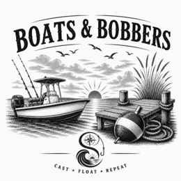 BOATS & BOBBERS CAST · FLOAT · REPEAT trademark