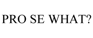 PRO SE WHAT? trademark