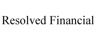 RESOLVED FINANCIAL trademark