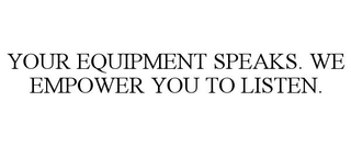 YOUR EQUIPMENT SPEAKS. WE EMPOWER YOU TO LISTEN. trademark