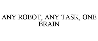 ANY ROBOT, ANY TASK, ONE BRAIN trademark