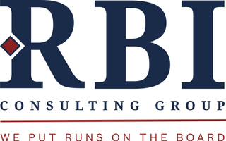 RBI CONSULTING GROUP WE PUT RUNS ON THE BOARD trademark