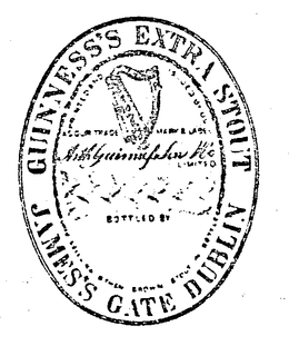 GUINNESS'S EXTRA STOUT JAMES'S GATE DUBLIN BOTTLED BY ARTH GUINNESS SON & CO. LIMITED trademark