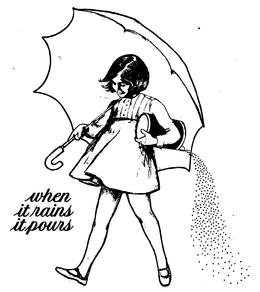WHEN IT RAINS IT POURS trademark