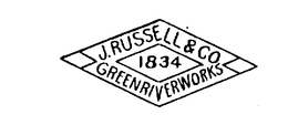 J. RUSSELL & CO. 1834 GREEN RIVER WORKS trademark