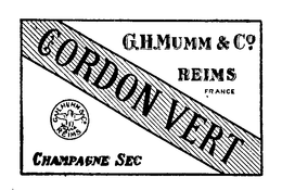 GORDON VERT G.H. MUMM & CO. REIMS FRANCE CHAMPAGNE SEC trademark