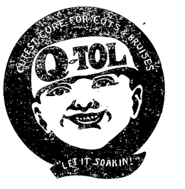 Q-TOL CUTEST CURE FOR CUTS & BRUISES "LET IT SOAK IN" trademark