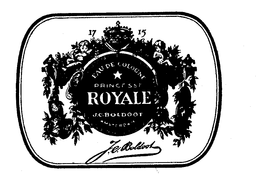 EAU DE COLOGNE PRINCESSE ROYALE JC BOLDOOT AMSTERDAM 1715 trademark