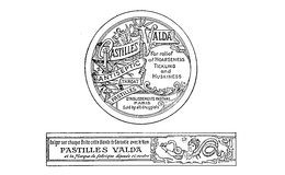 ANTISEPTIC THROAT PASTILLES FOR RELIEF OF HOARSENESS TICKLING AND HUSKINESS ETABLISSEMENTS PASTIVAL PARIS SOLD BY ALL DRUGGISTS EXIGER SUR CHAQUE BOITE CETTE BAANDE DE GARANTIE AVEC LE NOM PASTILLES VALDA trademark