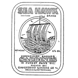 SEA HAWK BRAND NORWEGIAN SMOKED SARDINES trademark