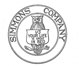 SIMMONS COMPANY 1/3 YOUR LIFE IS SPENT IN BED trademark