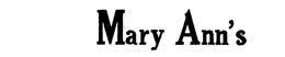 MARY ANN'S trademark