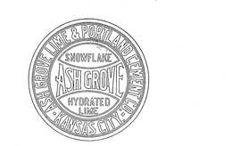 ASH GROVE SNOWFLAKE HYDRATED LIME ASH GROVE LIME & PORTLAND CEMENT CO. KANSAS CITY trademark
