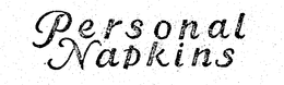 PERSONAL NAPKINS trademark