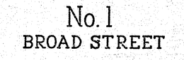 NO. 1 BROAD STREET trademark