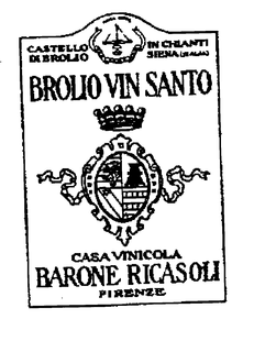 BROLIO VIN SANTO CASA VINICOLA BARONE RICASOLI FIRENZE CASTELLO DI BROLIO IN CHIANTI SIENA (ITALIA) trademark