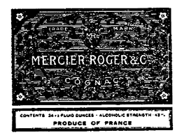 MERCIER ROGER & CIE COGNAC MRC TRADE MARK trademark