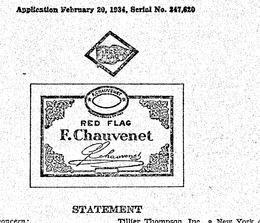 RED FLAG F. CHAUVENET MAISON FONDES EN 1853 trademark