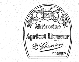 ABRICOTINE APRICOT LIQUEUR P. GARNIER ENGHIEN (FRANCE) P.G trademark