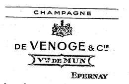 CHAMPAGNE DE VENOGE & CIE VVE DE MUN C E PERNAY trademark