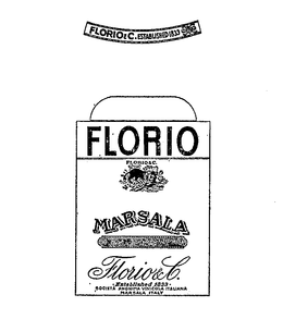 FLORIO MARSALA SUPERIOR EXTRA MARSALA FLORIO & C. ESTABLISHED 1833 SOCIETA ANONIMA VINCOLA ITALIANA MARSALA ITALY trademark