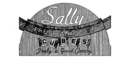 SALLY CHOCOLATE FRUIT AND NUT CUBES TRULY A GOOD CANDY trademark