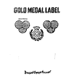 GOLD MEDAL LABEL ITALIAN SWISS COLONY trademark