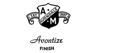 AVONDALE A.M. AVONTIZE FINISH EST. 1897 trademark