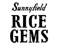 SUNNYFIELD RICE GEMS trademark