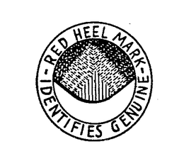 -RED HEEL MARK-IDENTIFIES GENUINE trademark