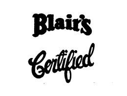 BLAIR'S CERTIFIED trademark