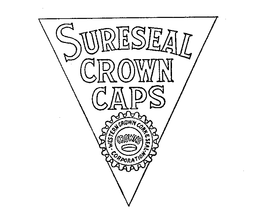 SURESEAL CROWN CAPS WESTERN CROWN CORK & SEAL CORPORATION CROWNS trademark