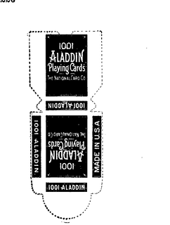 1001 ALADDIN PLAYING CARDS THE NATIONAL CARD CO. MADE IN U.S.A. trademark