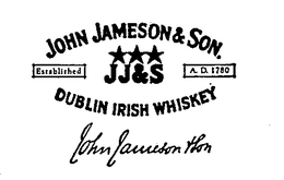 JOHN JAMESON & SON. DUBLIN IRISH WHISKEY ESTABLISHED A.D. 1780 trademark