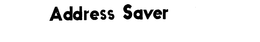 ADDRESS SAVER trademark