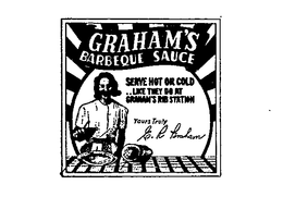 GRAHAM'S BARBEQUE SAUCE SERVE HOT OR COLD .. LIKE THEY DO AT GRAHAM'S RIB STATION trademark