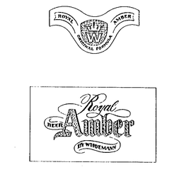 W ROYAL AMBER ORIGINAL FORMULA ROYAL AMBER BEER BY WIEDEMANN trademark