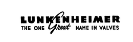 LUNKENHEIMER THE ONE GREAT NAME IN VALVES trademark