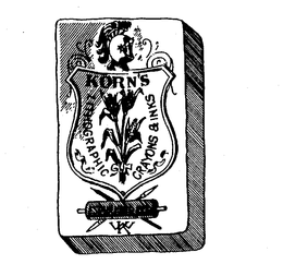 KORN'S LITHOGRAPHIC CRAYON'S & INKS ESTABLISHED 1880 trademark