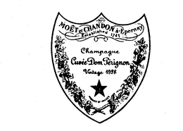 CHAMPAGNE CUVEE DOM PERIGNON MOET ET CHANDON A EPERNAY ESTABLISHED 1745 VINTAGE1928 PRODUCT OF FRANCE trademark