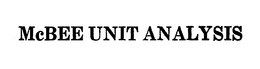 MCBEE UNIT ANALYSIS trademark