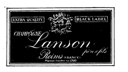 LANSON BLACK LABEL CHAMPAGNE EXTRA QUALITY PERE ET FILS REIMS FRANCE trademark