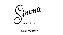 SIRENA MADE IN CALIFORNIA trademark