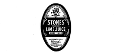 STONE'S LIME JUICE SWEETENED WEST INDIA PROCESSED AND BOTTLED BY STONE LONDON ENGLAND trademark