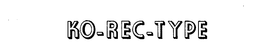 KO-REC-TYPE trademark