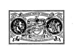 HONOURABLE MENTION LONDON 1862 V. BLANCK ENHAGEN-ALLASCH SCHWERINIM trademark