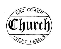 RED COACH CHURCH LUCKY LABELS trademark