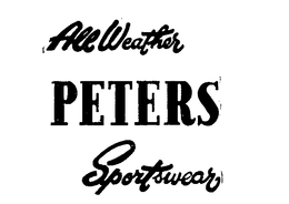ALL WEATHER PETERS SPORTSWEAR trademark