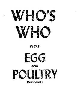 WHO'S WHO IN THE EGG AND POULTRY INDUSTRIES trademark